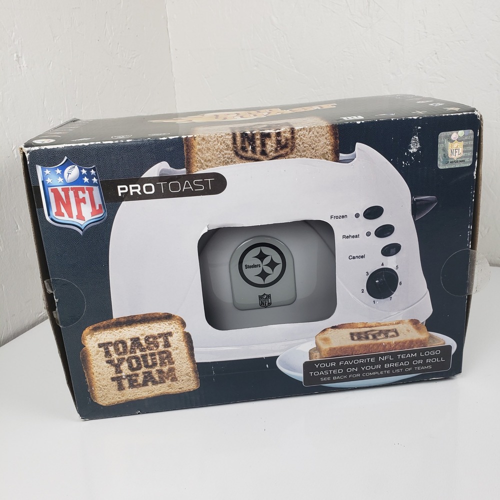 NFL Pittsburgh Steelers ProToast 2-Slice Toaster Gray Team Logo Toasts Bread‎